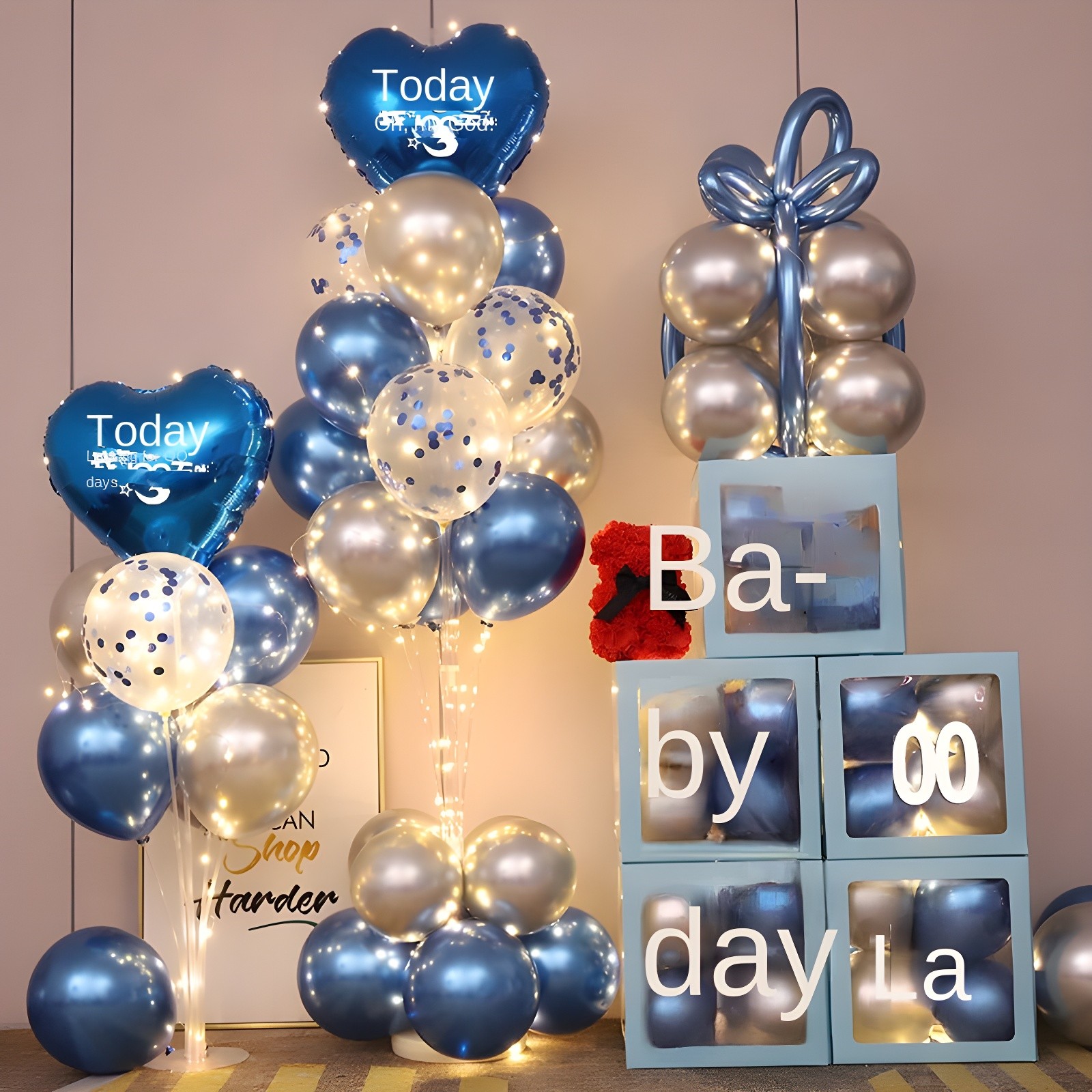 Blue and Silver Balloon Box Set