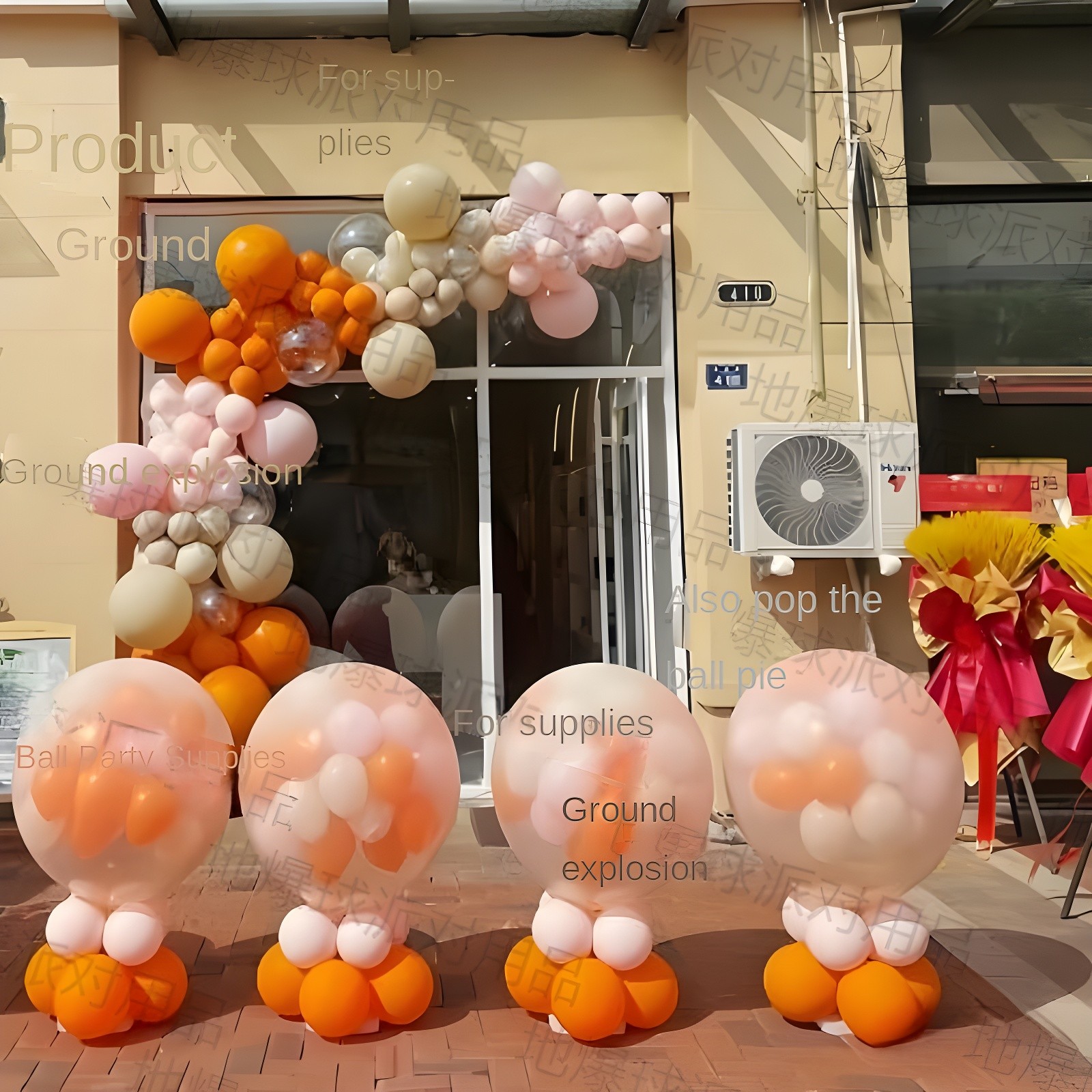 Orange and Pink Balloon Display