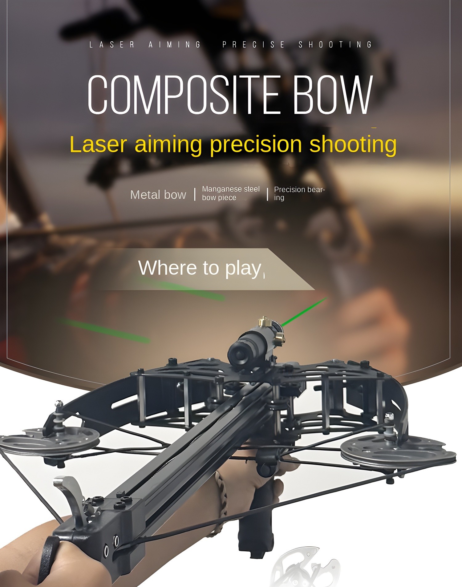Promotional image of the composite bow with laser aiming system