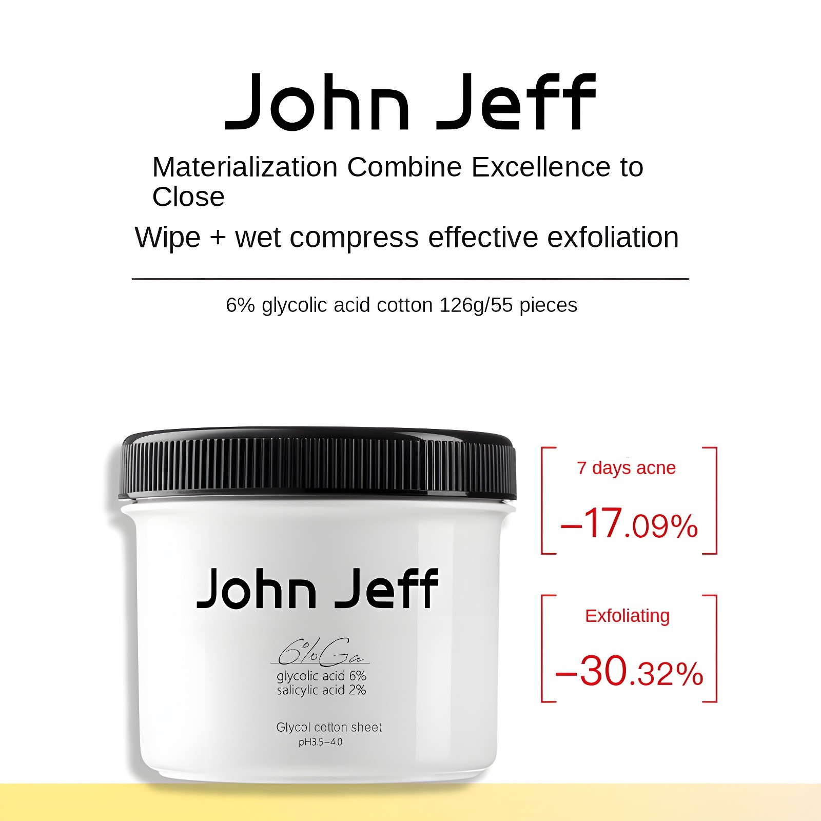 John Jeff 6% Glycolic Acid Cotton Sheet