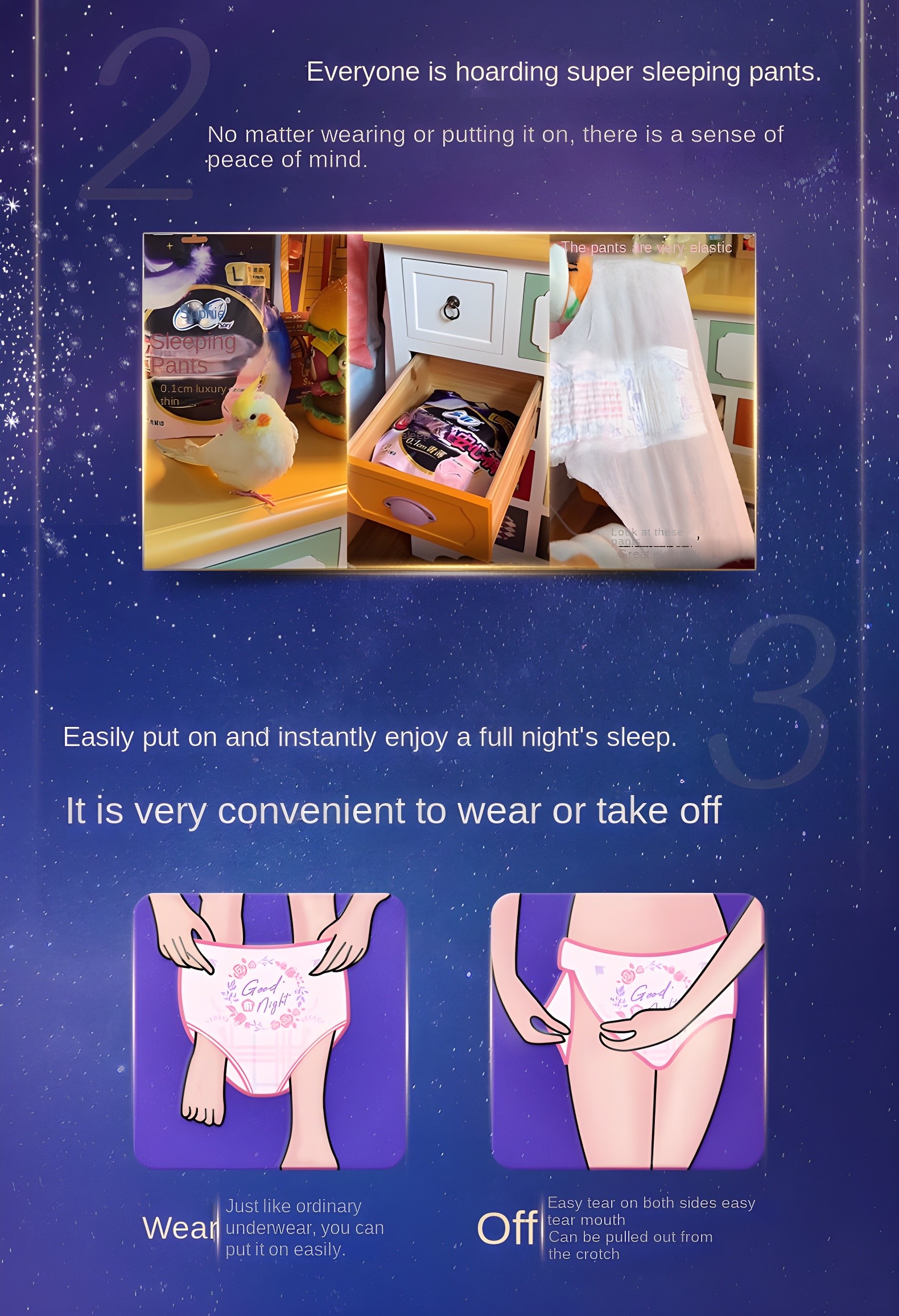 Easy wear and removal instructions