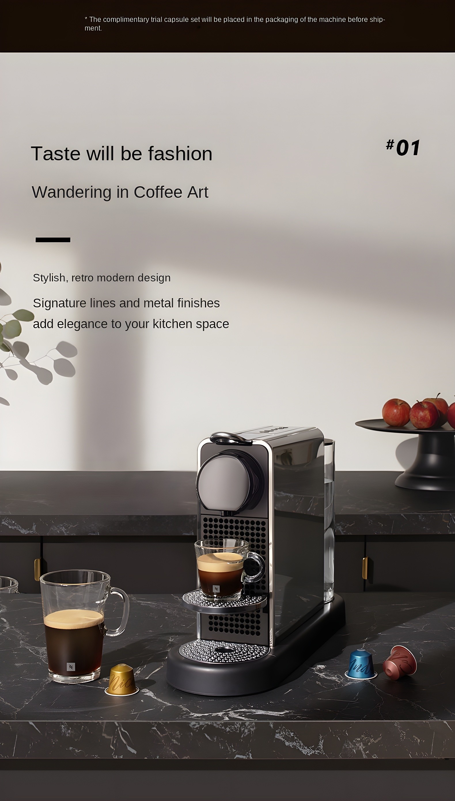 Citiz Platinum on black marble counter with text overlay 'Taste will be fashion'