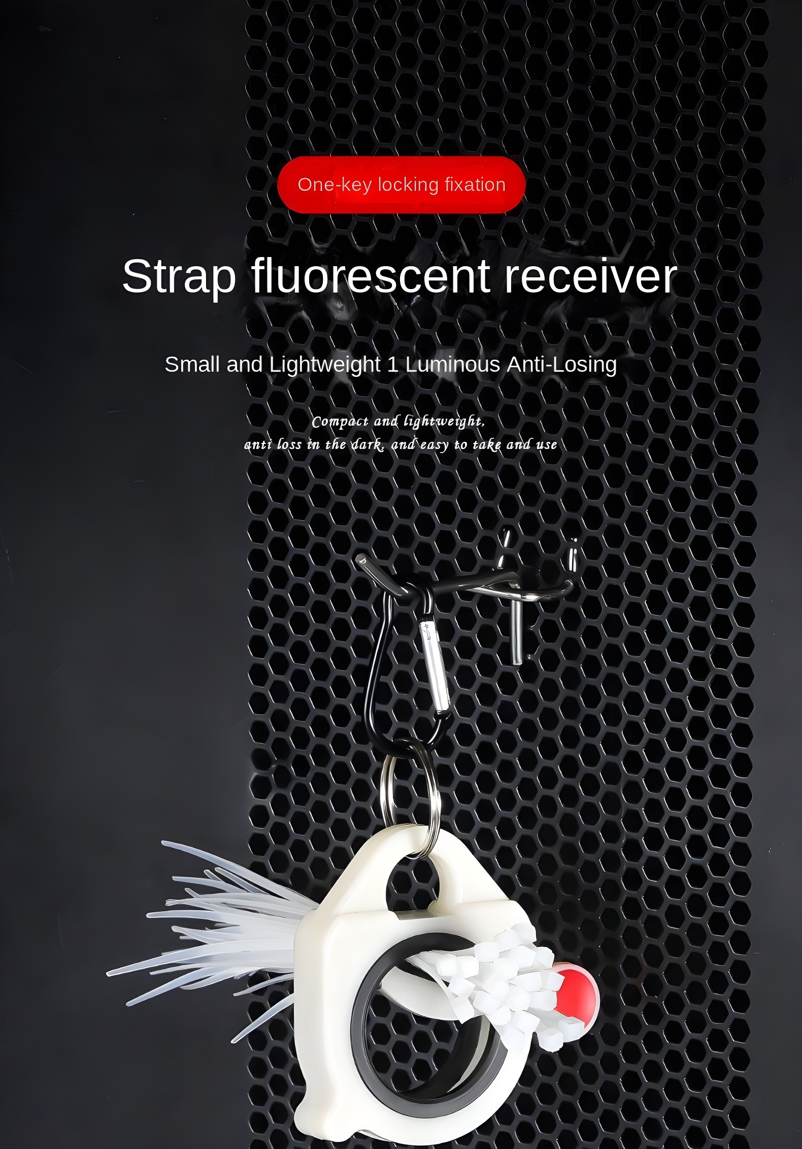 Strap fluorescent receiver glowing against dark background