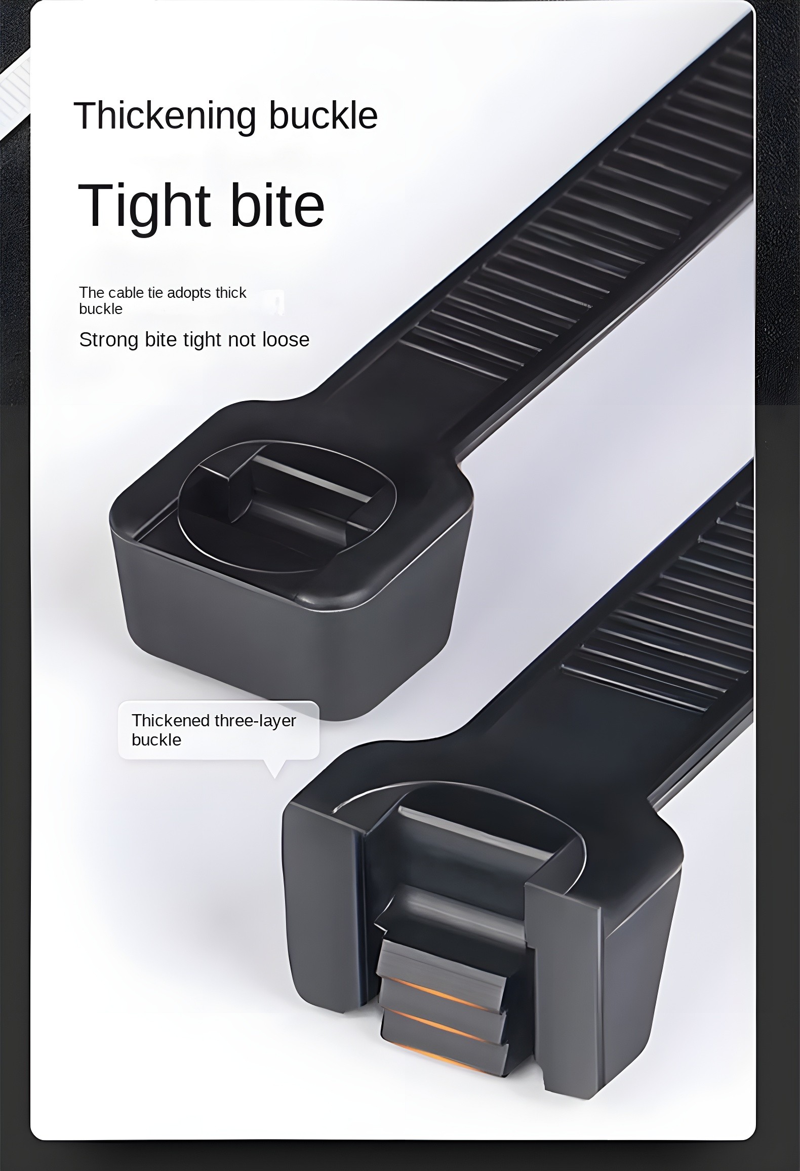 Black Cable Tie Buckle