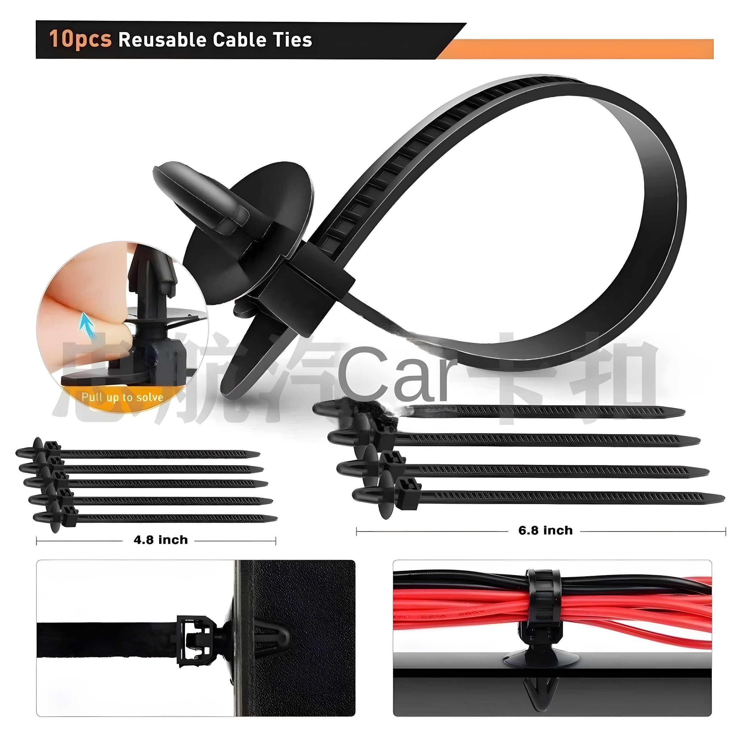 Reusable Cable Ties Close-up