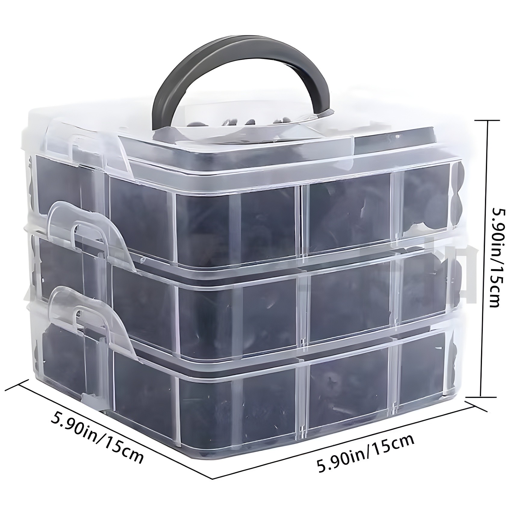 Transparent multi-tiered storage case dimensions