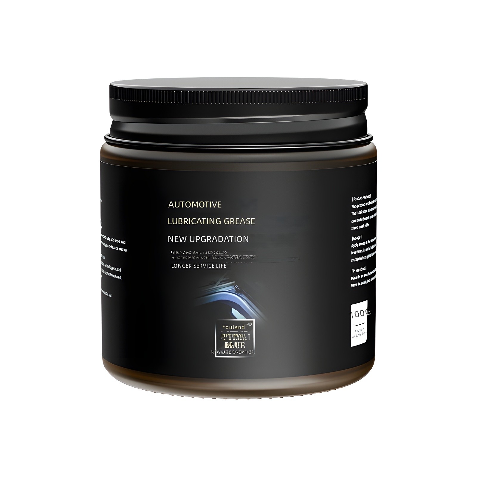 Black 100g jar of Automotive Lubricating Grease – Neues Upgrade, labeled with 'Optimal Blue' and 'New Upgradation'