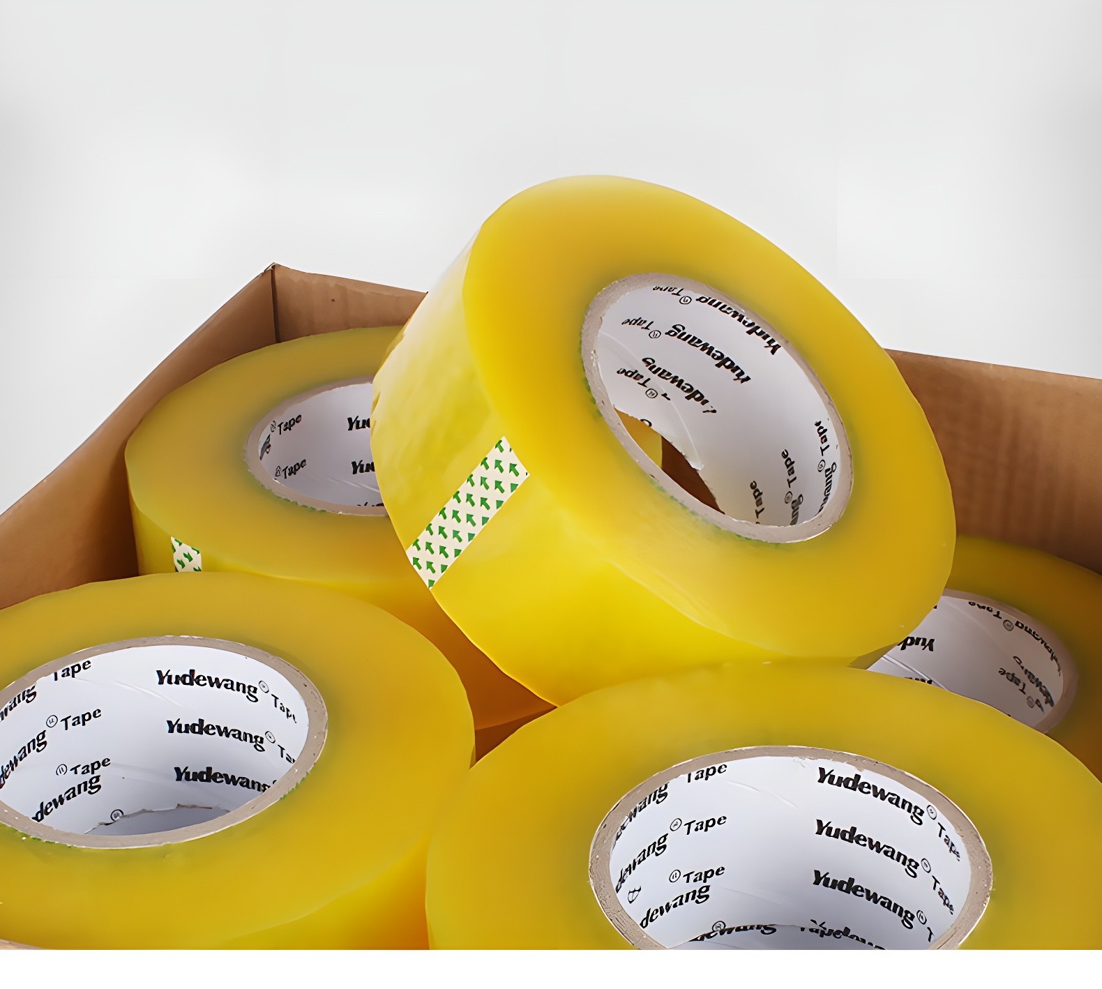 BOPP Sealing Tape - Yellow Rolls in Cardboard Box