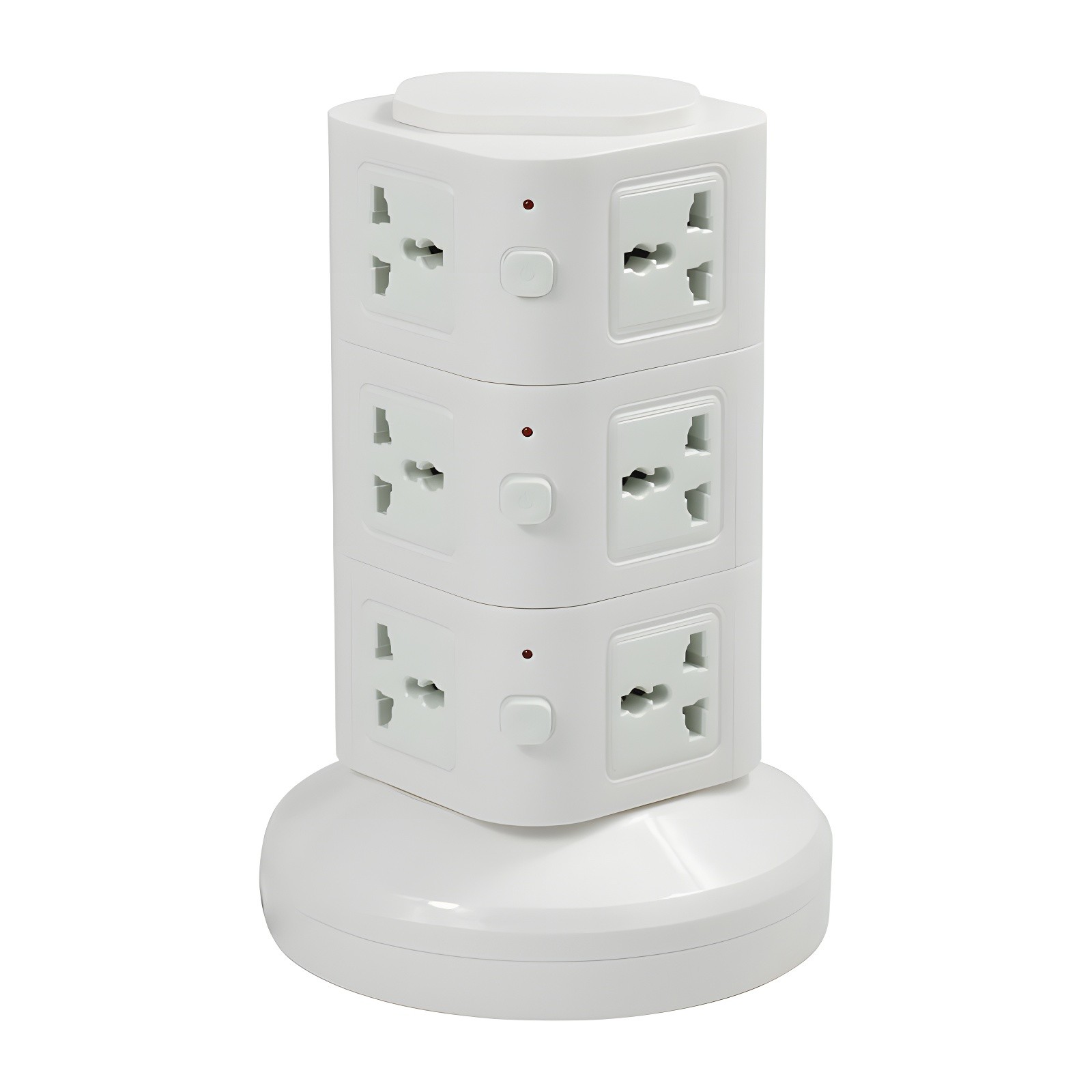 Three-layer tower socket showing full height and modular stacking