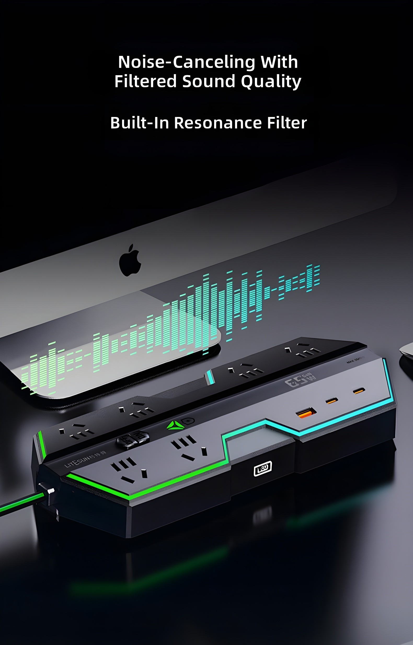 Noise-canceling with filtered sound quality — Built-in Resonance Filter