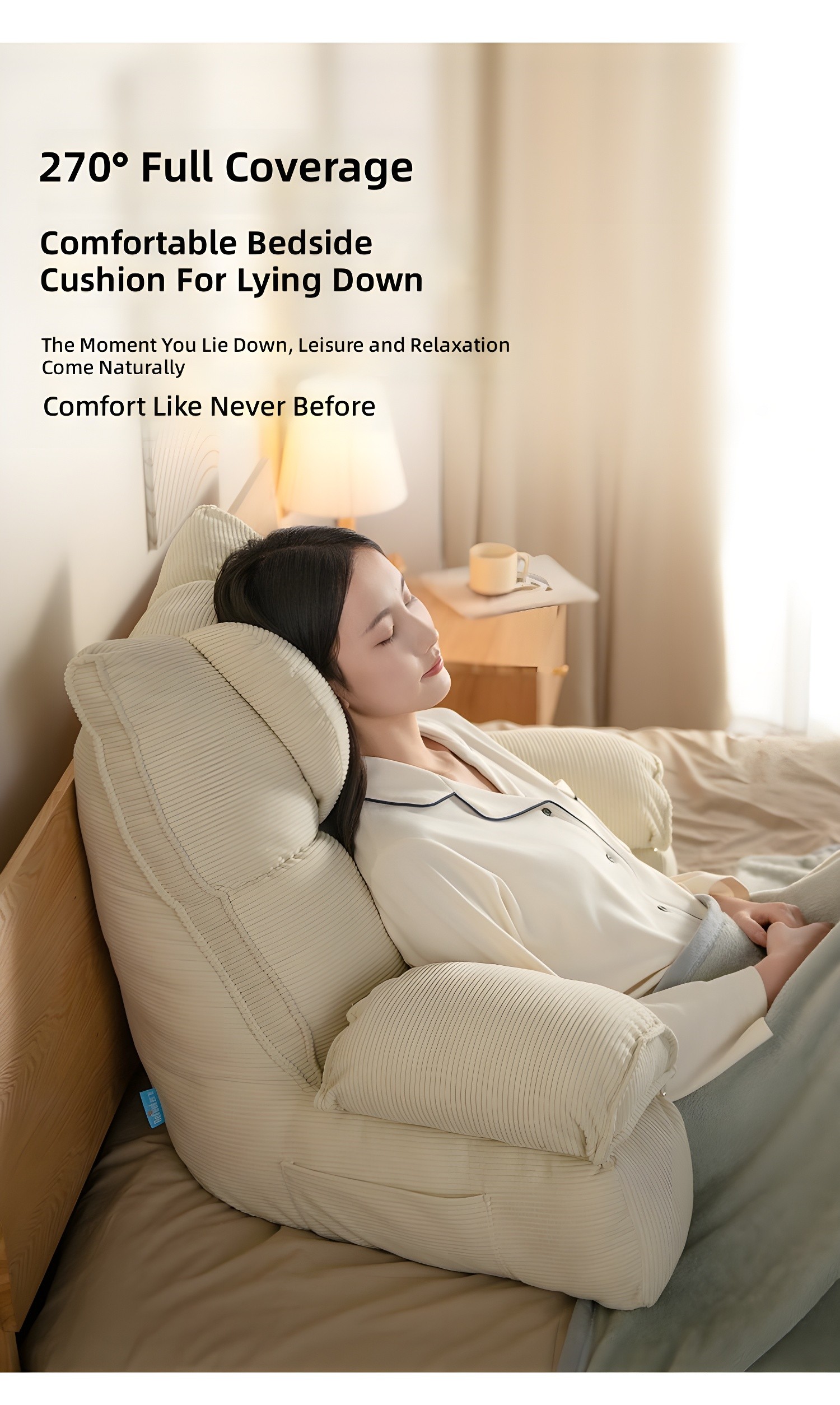 The Ultimate 270° Full-Enclosure Lounging Experience: Introducing the *RelaxFlow™ Bedside Headrest Cushion 3.0*