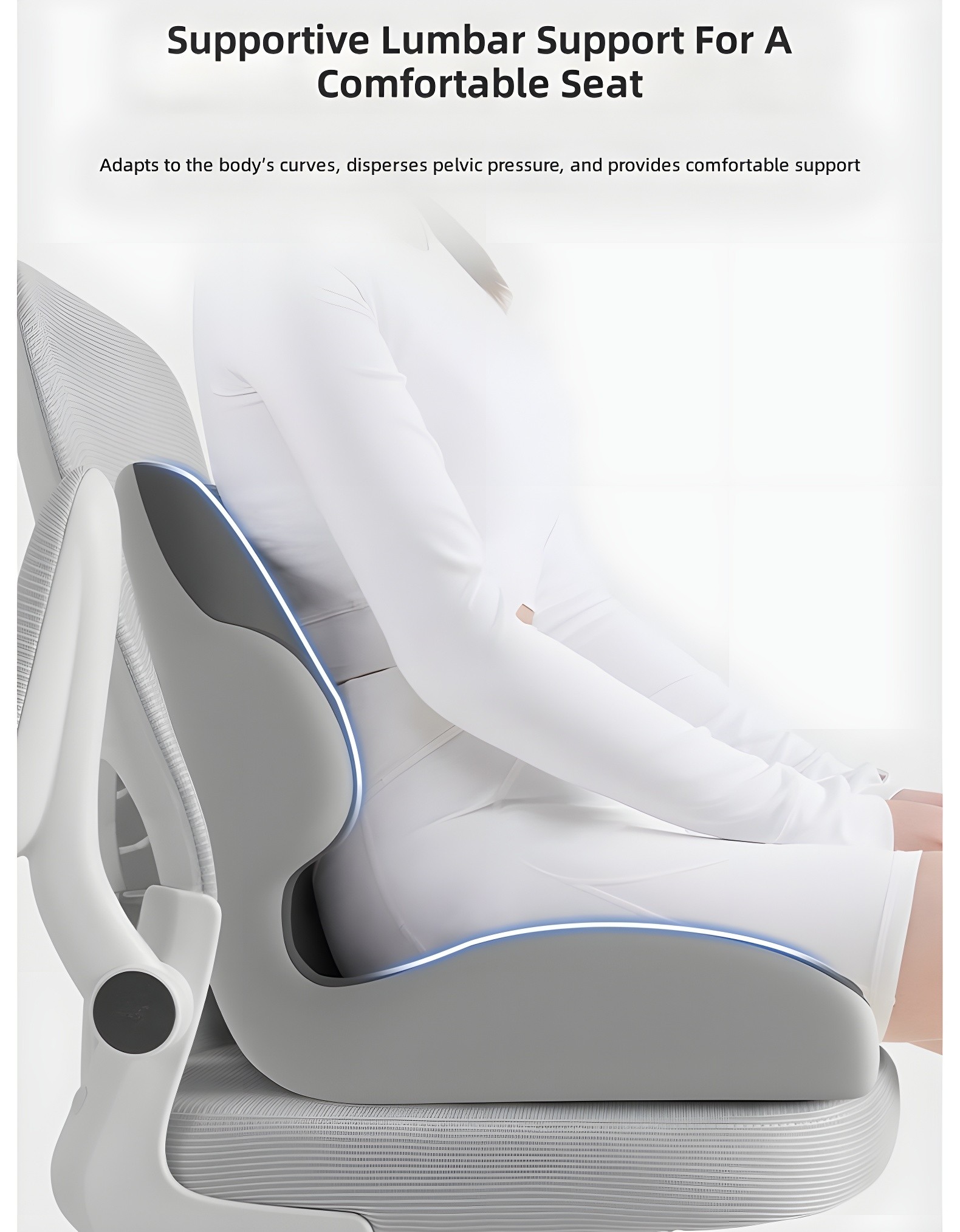 Front, Side, and Back Views of Harmony Curve Cushion