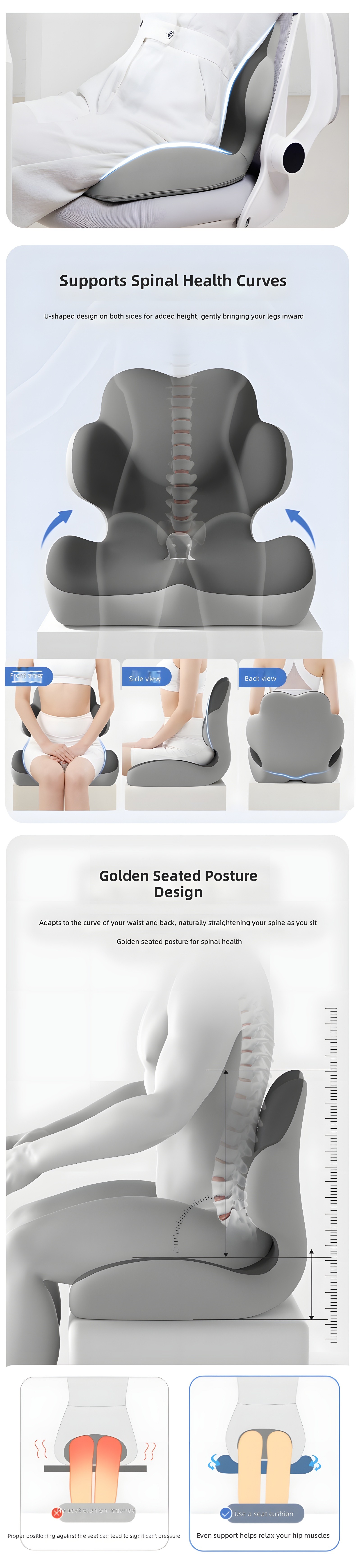 Golden Seated Posture Design - Spinal Alignment Diagram