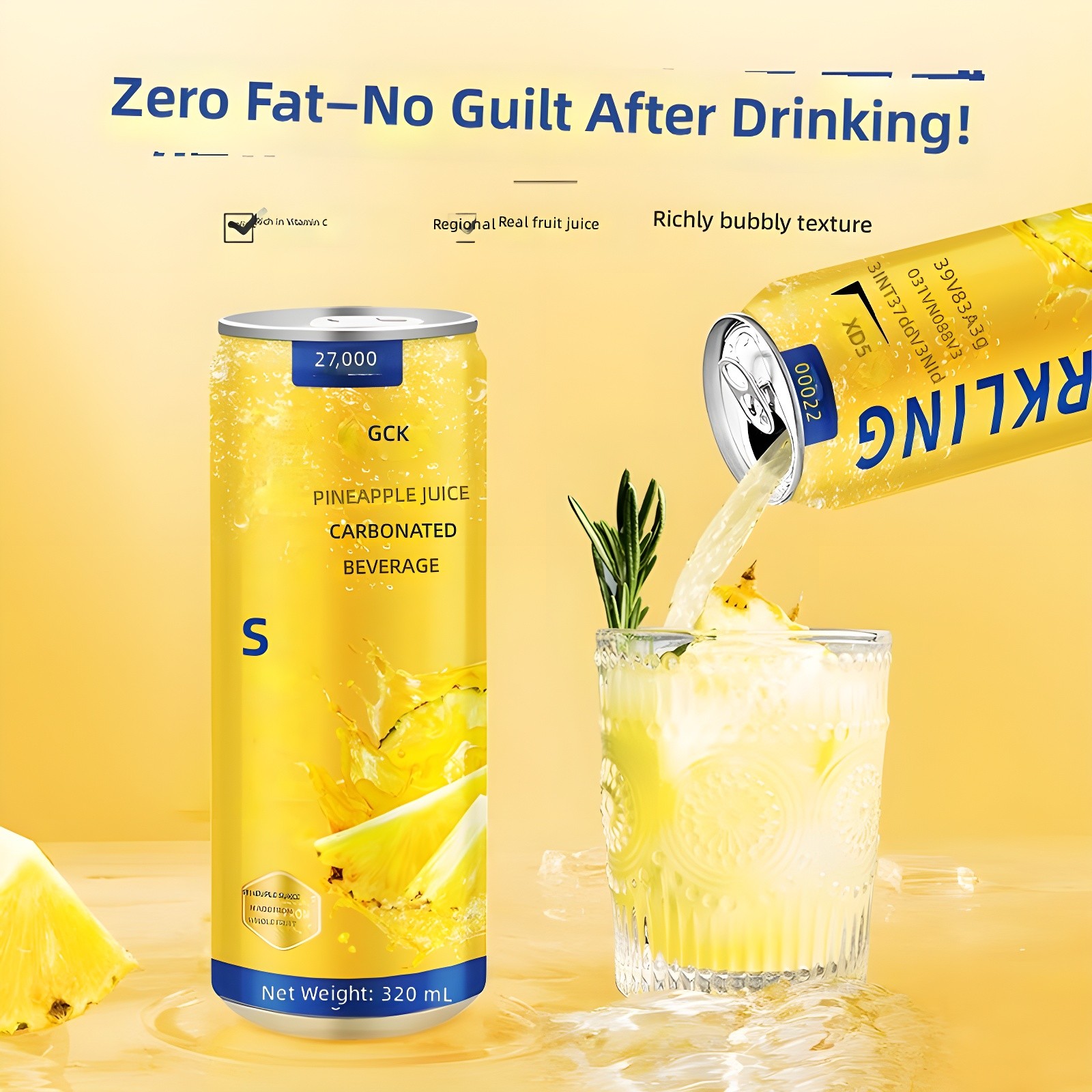 GCK Sparkling Can: Zero Fat – No Guilt After Drinking!