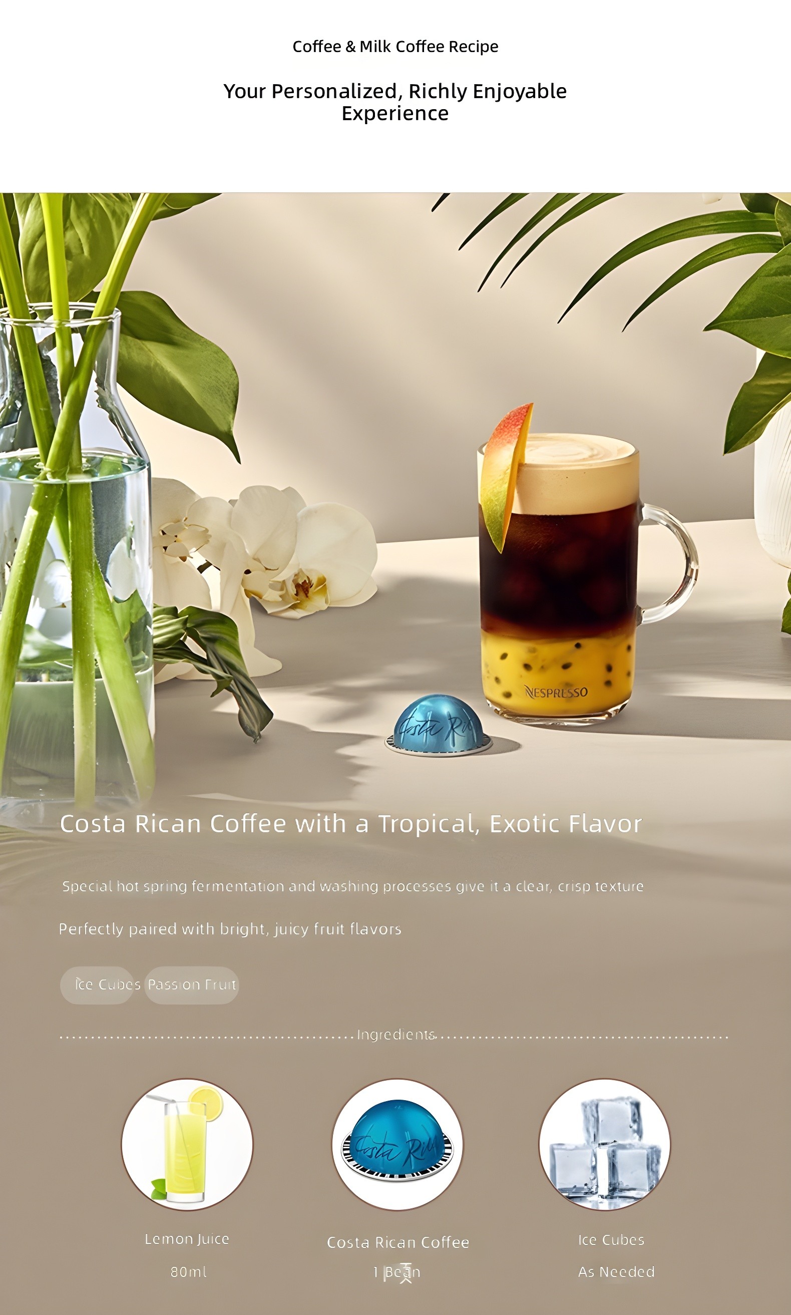 Costa Rican Coffee with Tropical, Exotic Flavor & Ingredients