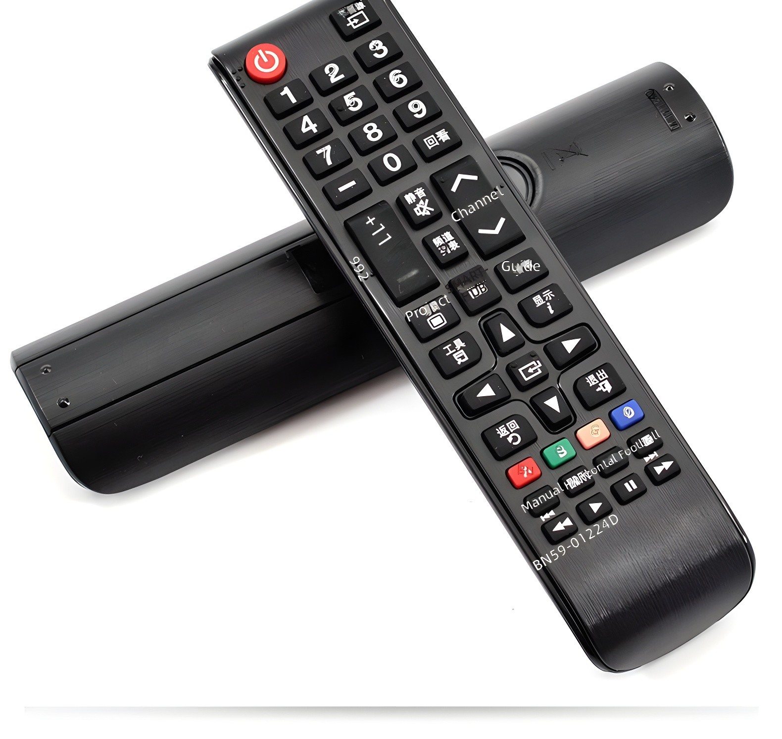 BN59-01224D remote angled view with battery compartment