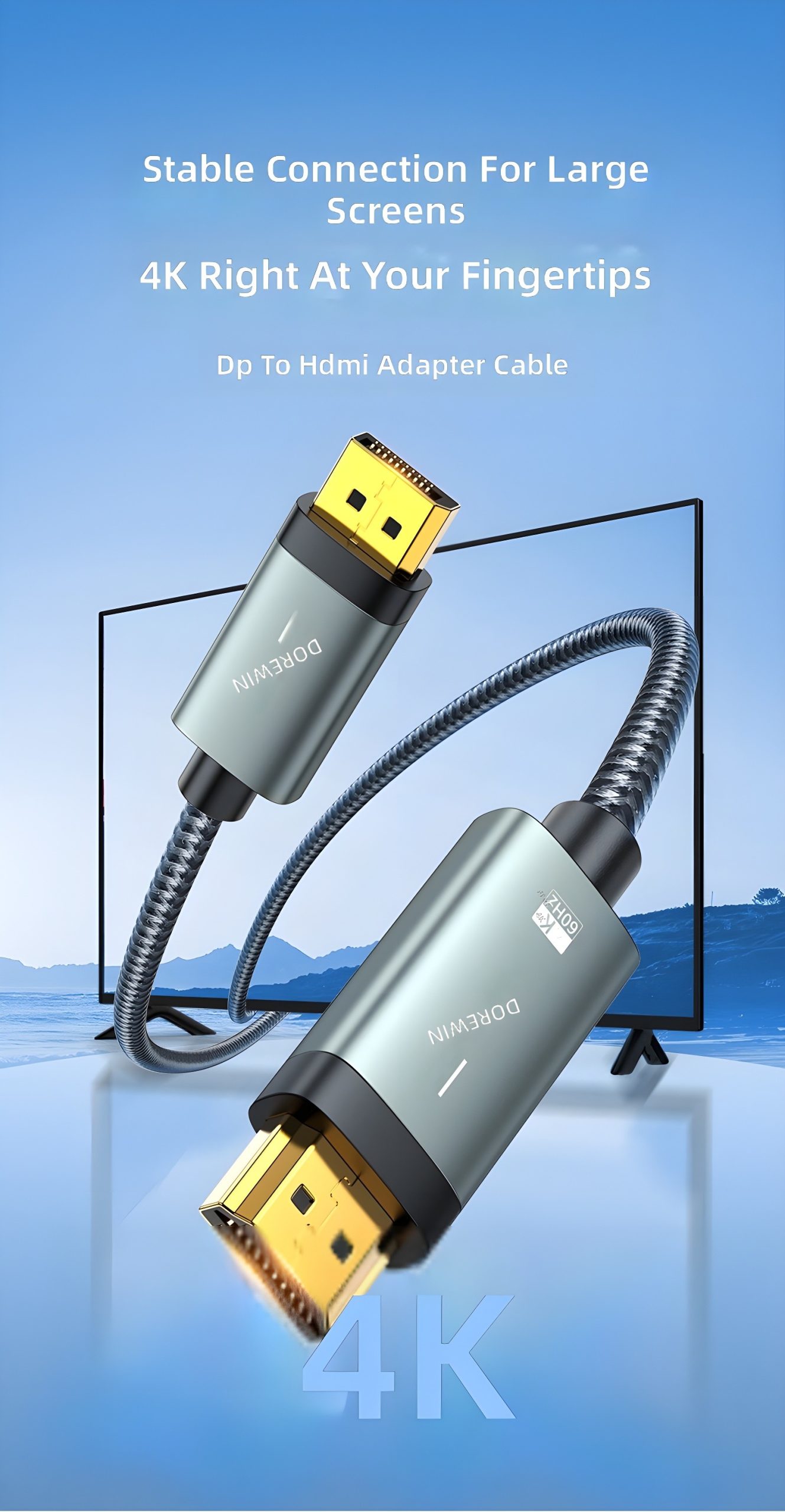 Dorewin DP to HDMI Adapter: Where Precision Meets Performance in 4K60Hz Visual Excellence