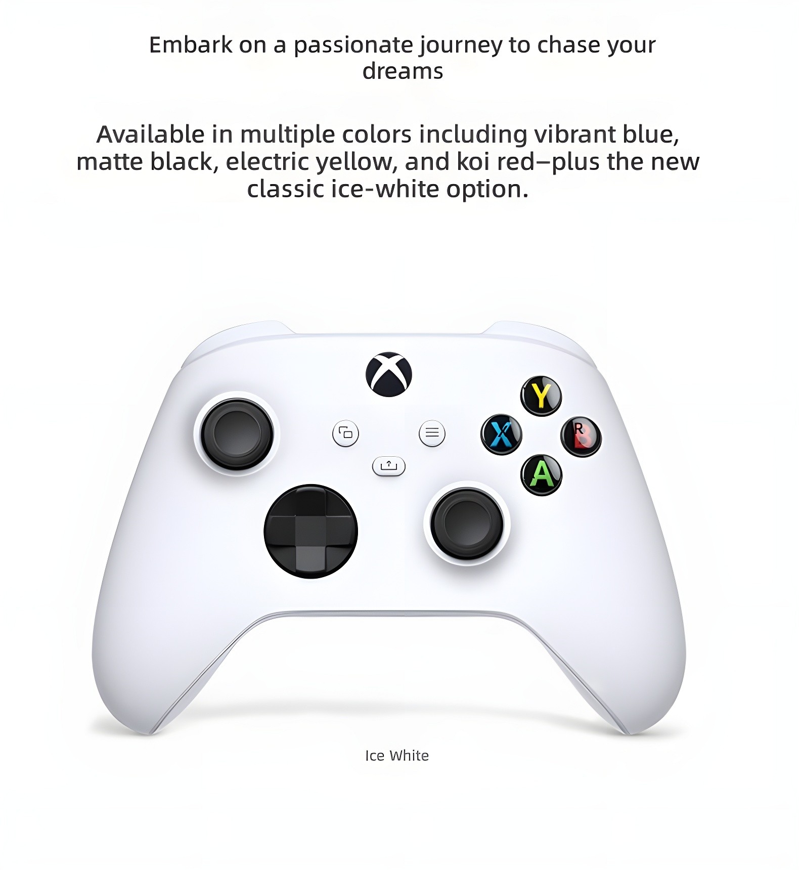 Ice White Xbox Wireless Controller front view